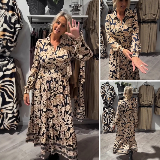 👗Graceful Floral Print Long Sleeve Dress
