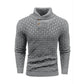 Men’s Textured Stand Collar Sweater – Wool Blend, Slim Fit for Business/Leisure