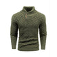 Men’s Textured Stand Collar Sweater – Wool Blend, Slim Fit for Business/Leisure