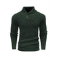 Men’s Textured Stand Collar Sweater – Wool Blend, Slim Fit for Business/Leisure