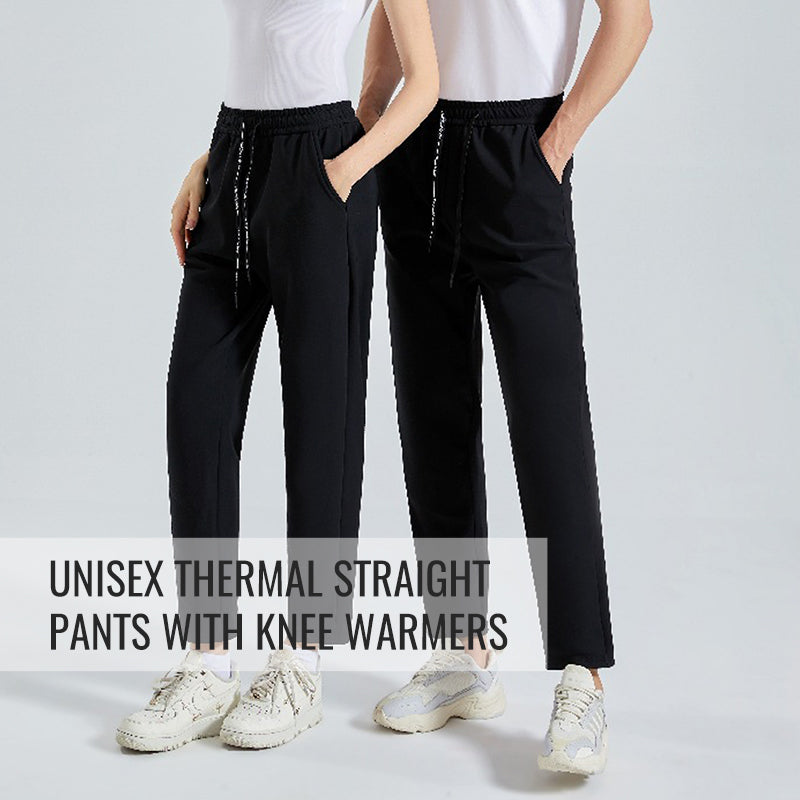Unisex Thermal Straight Pants with Knee Warmers