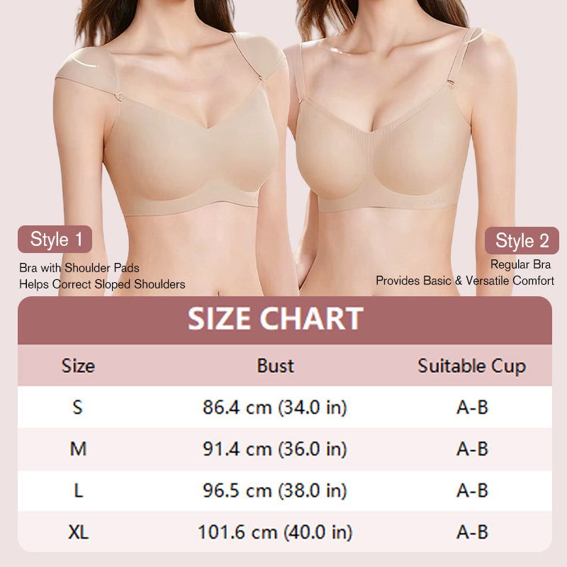 Women’s Seamless Push-Up Bra with Shoulder Pads