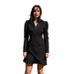 Button-Front Pleated Mini Blazer Dress
