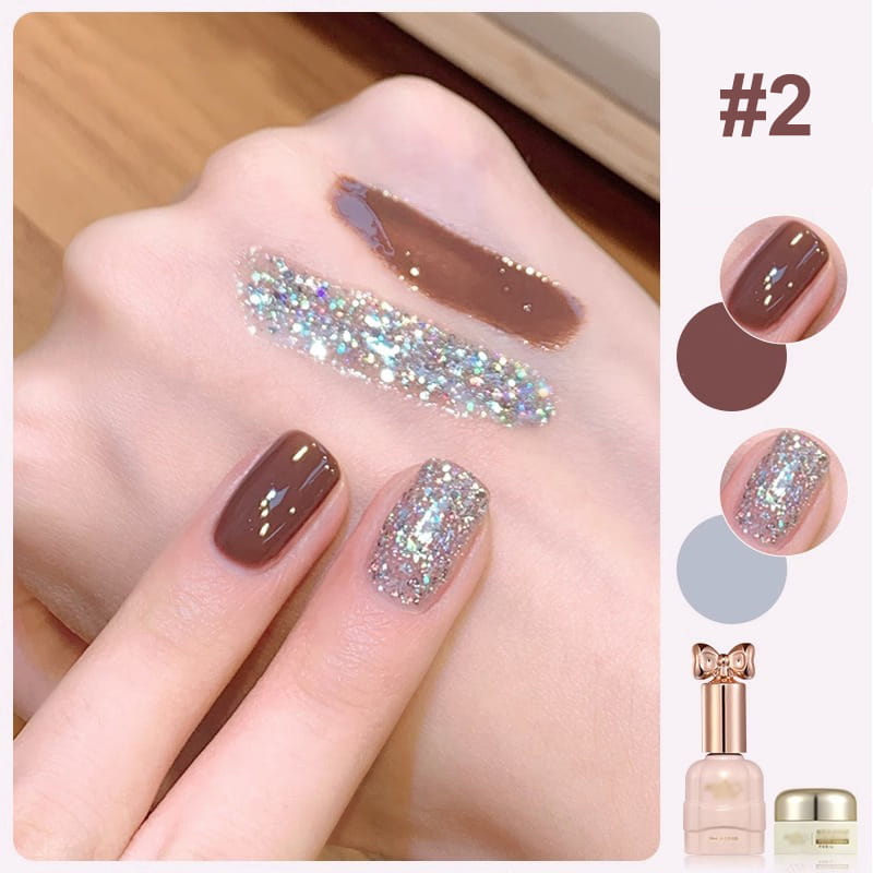 💅Fashion Glitter Dual-Color Nail Polish Combo Set
