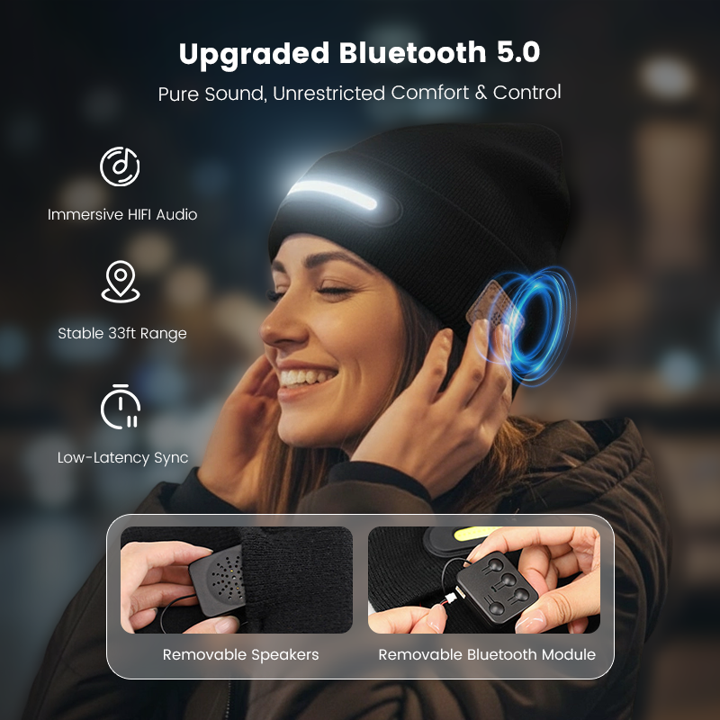 ⏰Black Friday Countdown! ⚡🔥Rechargeable Bluetooth Beanie Hat with Light
