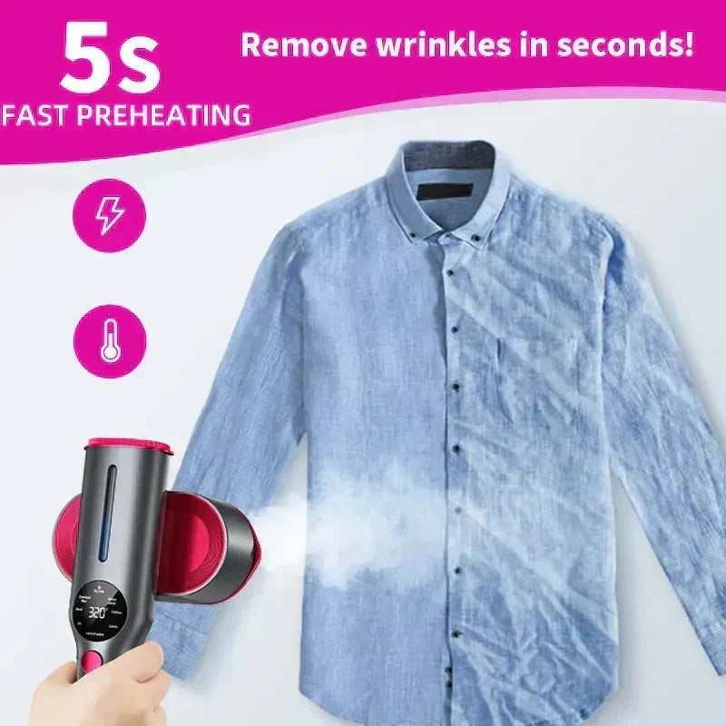 🥳2026 HOT SALE 50% OFF! 💞🧺💨Steam Iron & Steamer 2-in-1 – Kills 99.99% mites & bacteria. 5s preheat, 150ml tank. Ceramic plate, even heat. Safe for silk to cotton. Your fabric care essential. 🛡️🌿
