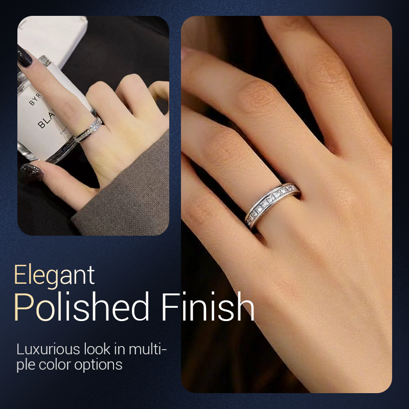 Titanium Steel Rotatable Spinner Ring with Zirconia