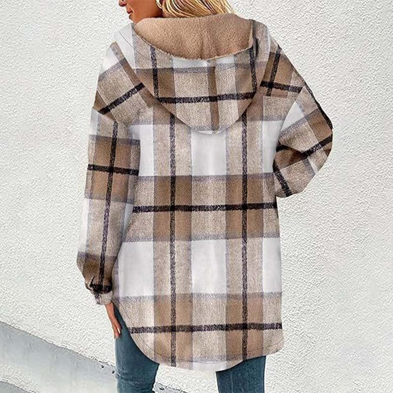 Women’s Classic Cozy Plaid Hooded Jacket