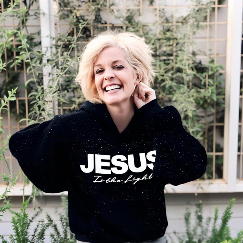 Chic Sparkling Sequins JESUS Is the Light Hoodie