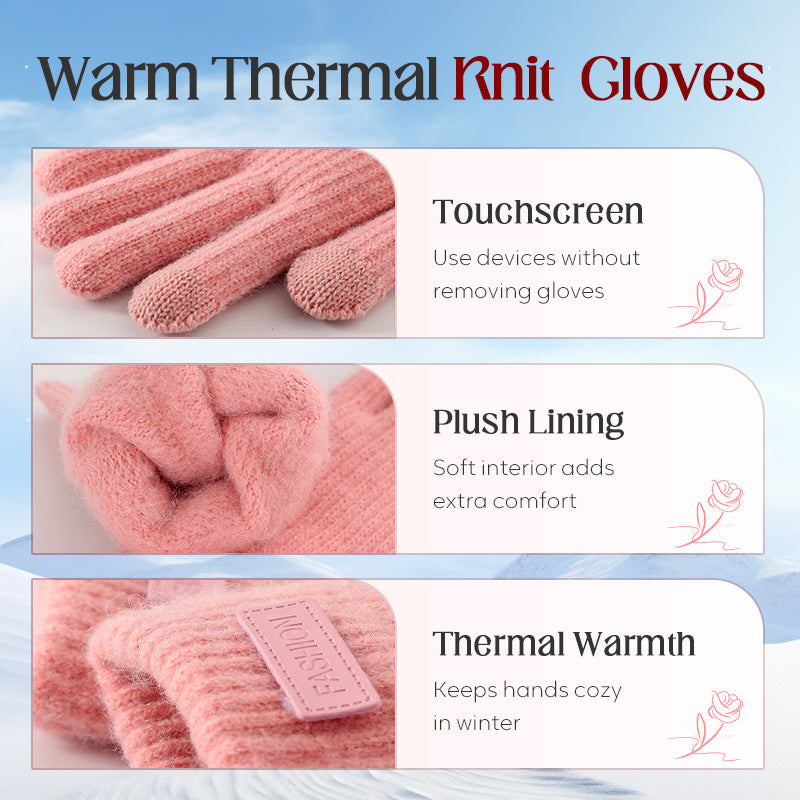 Warm Thermal Knit Touchscreen Gloves