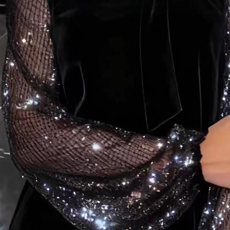 Women's Sequin Bow Tie Neck Dress✨👗