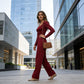 Women’s Elegant Square Neck Wide-Leg Jumpsuit