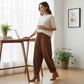 Women's High Waisted Corduroy Barrel Pants