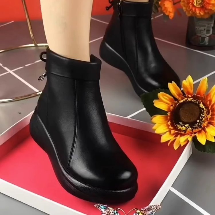 Women’s Stylish and Comfortable Round-toe PU Boots