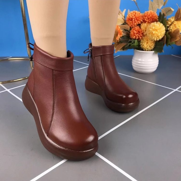 Women’s Stylish and Comfortable Round-toe PU Boots