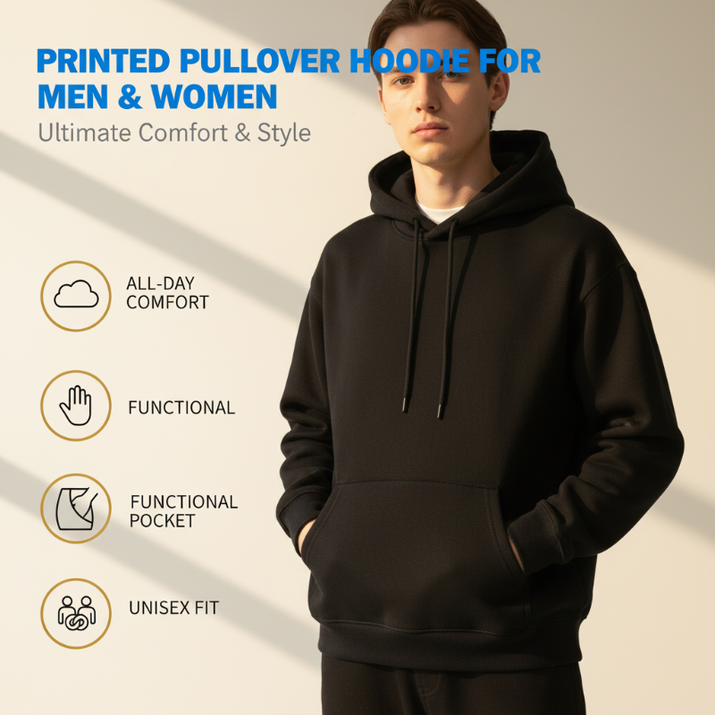 Printed Pullover Hoodie for Men & Women