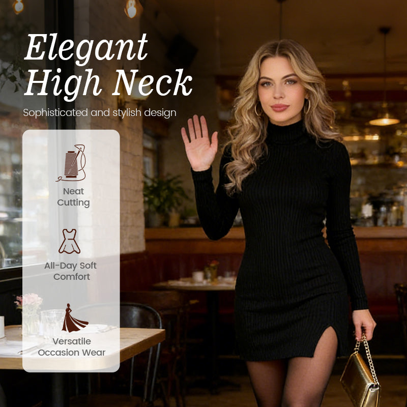 Women's Knit Ribbed Bodycon Mini Dress