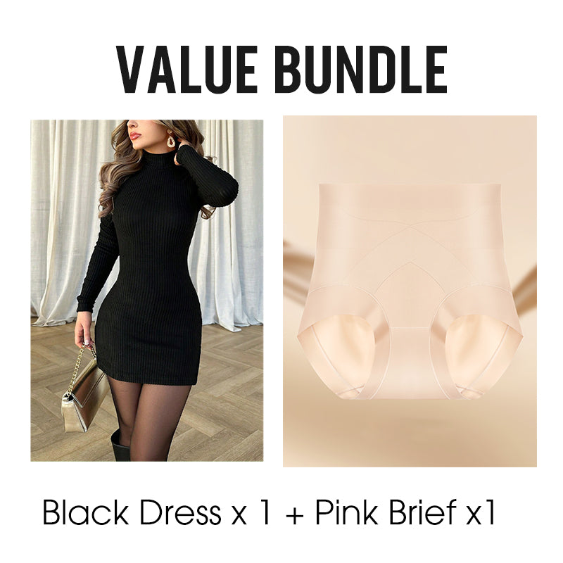 Women's Knit Ribbed Bodycon Mini Dress