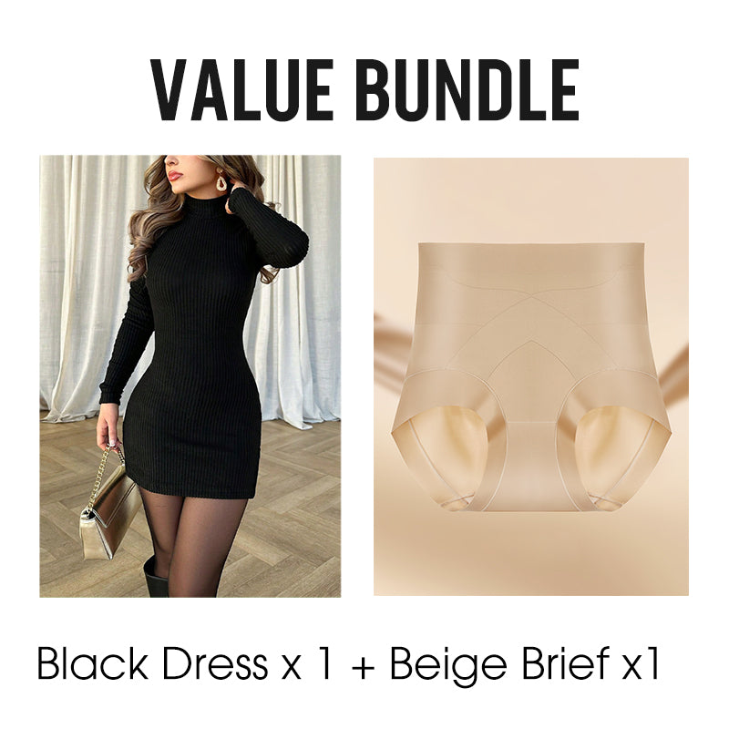 Women's Knit Ribbed Bodycon Mini Dress