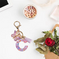 Glitter Initial Keychain with Tassel Pendant