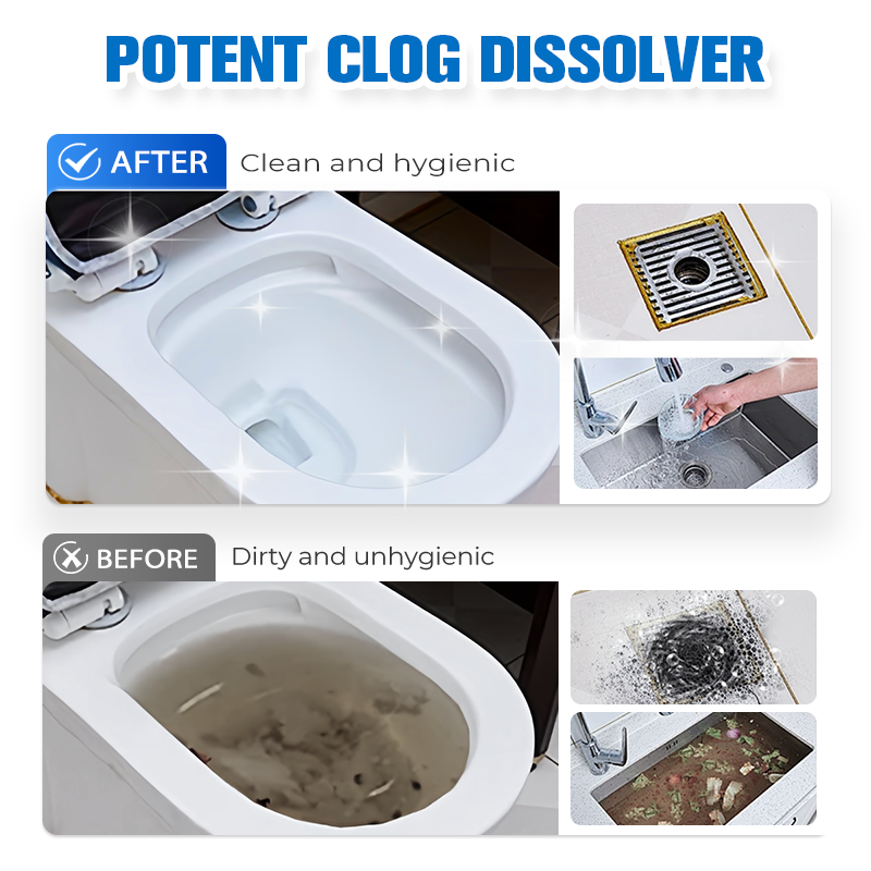 🔄✨LAST DAY SALE 70% OFF🧴Multi-purpose Powerful Sink & Drain Cleaner, Heavy Duty Unblocker Liquid, Kitchen Pipe Dredging Agent for Household Soap Scum & Clogged Drains