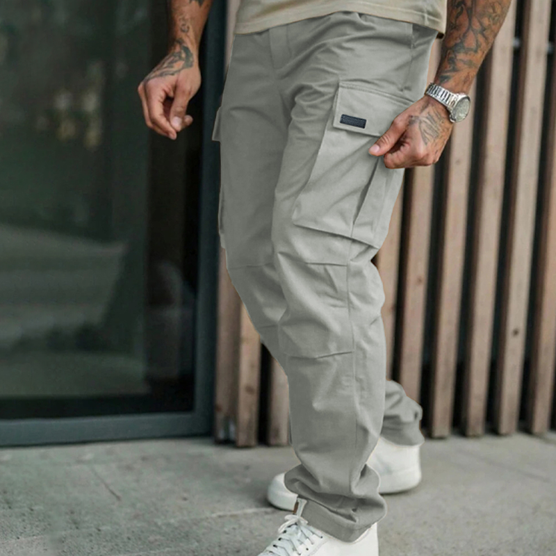 Classic Multi-Pocket Cargo Pants for Men – Relaxed Fit, Durable & Breathable, Sizes 2XL–4XL! 🌿🖤