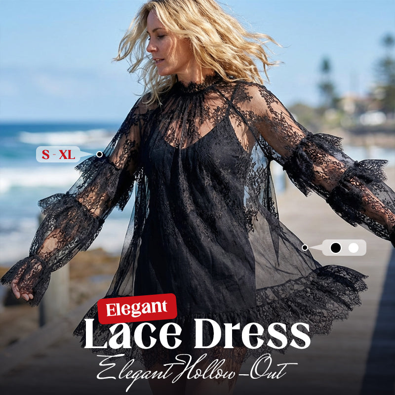 Elegant Hollow-Out Lace Dress