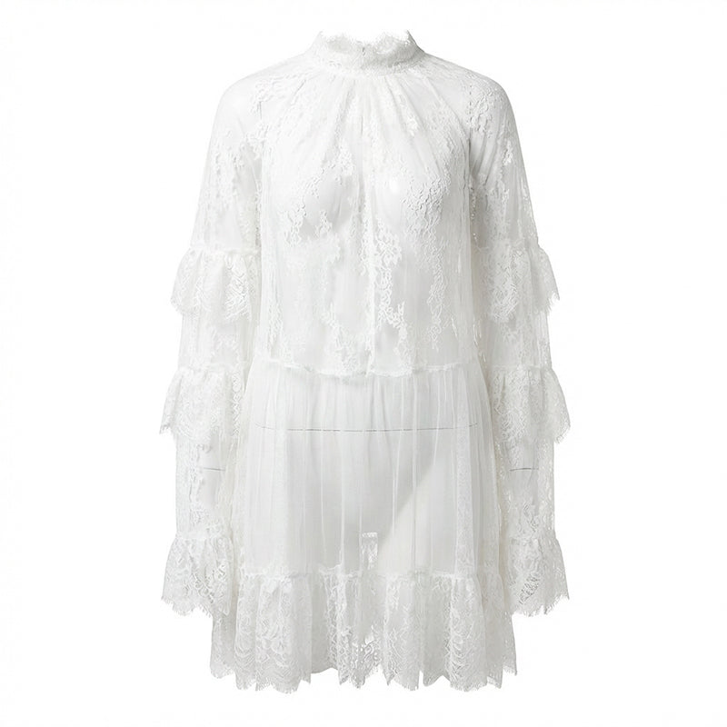 Elegant Hollow-Out Lace Dress