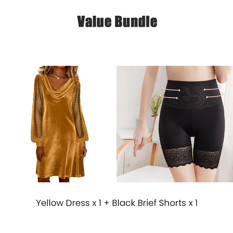 Women’s Elegant Cowl Neck Knee-Length Sheath Dress