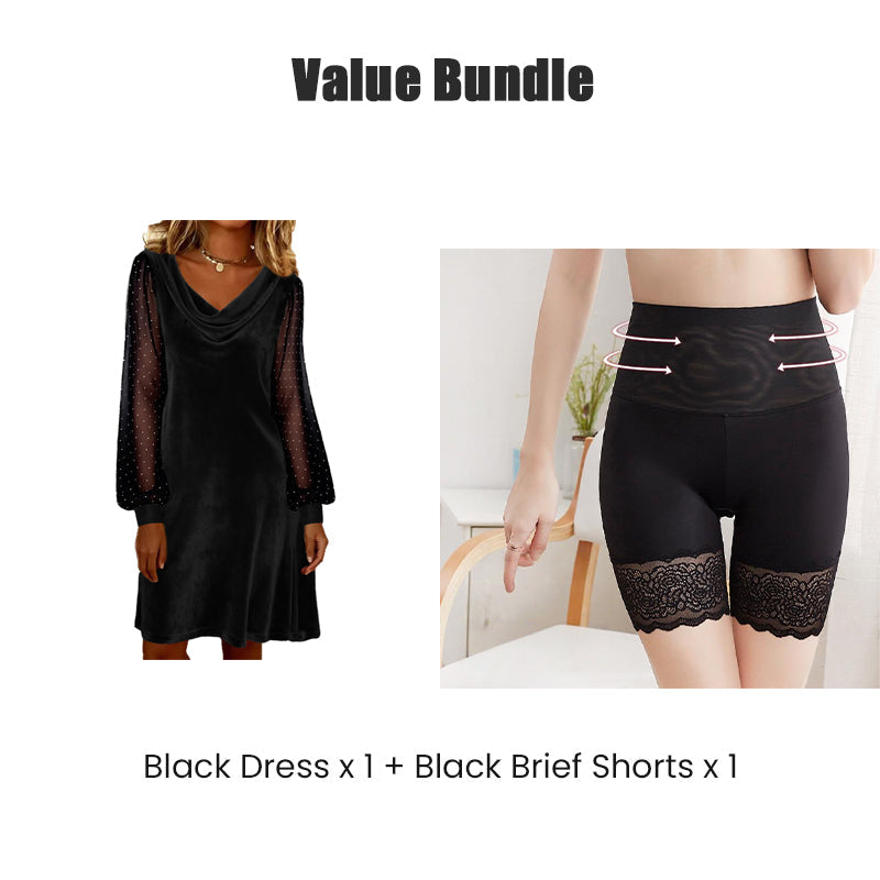 Women’s Elegant Cowl Neck Knee-Length Sheath Dress