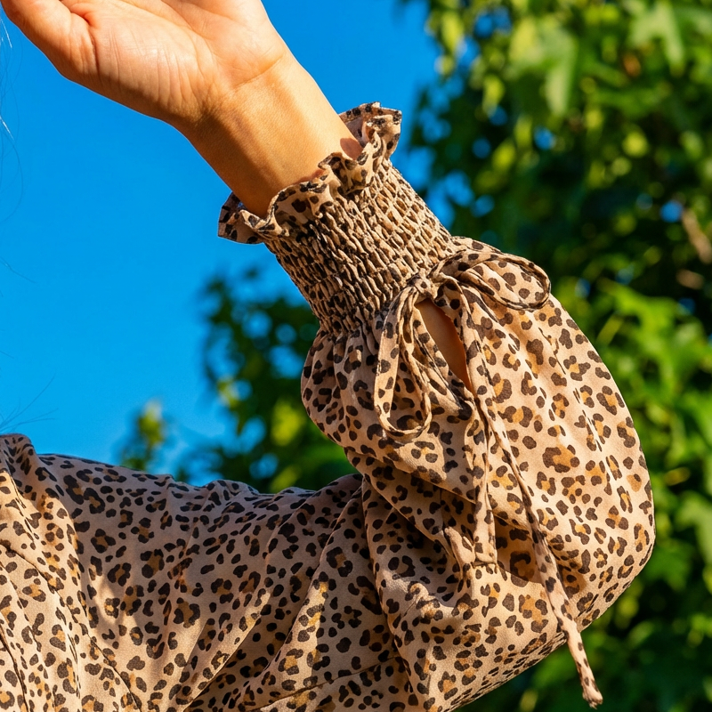 Women's V-Neck Long Sleeve Ruffle Hem Mini Dress