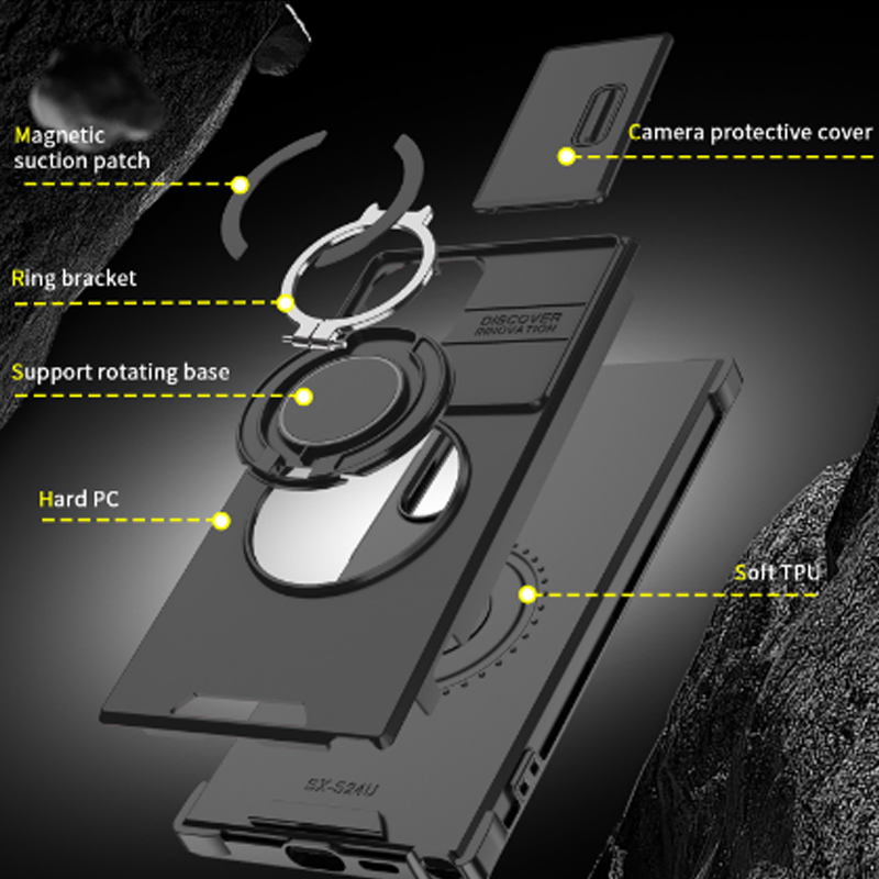 💎 50% OFF! 💎 Magnetic Stand Phone Case for Samsung – Slide Camera Cover, 360° Ring Grip & Kickstand, Full Protection 📱