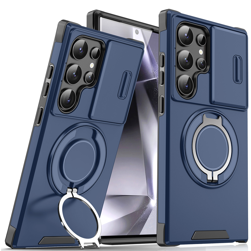 💎 50% OFF! 💎 Magnetic Stand Phone Case for Samsung – Slide Camera Cover, 360° Ring Grip & Kickstand, Full Protection 📱