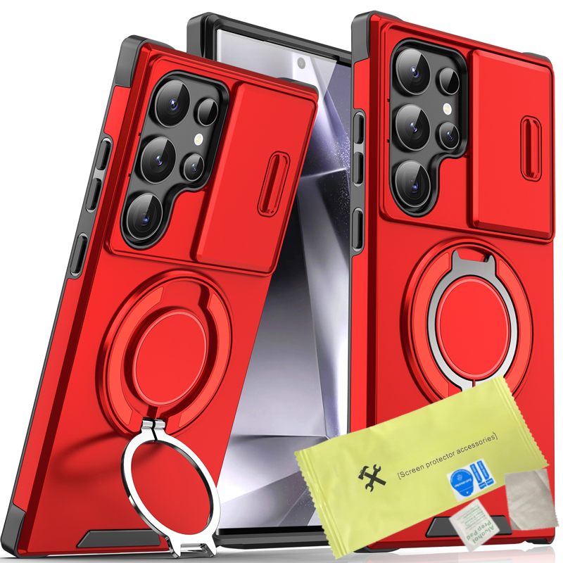 💎 50% OFF! 💎 Magnetic Stand Phone Case for Samsung – Slide Camera Cover, 360° Ring Grip & Kickstand, Full Protection 📱