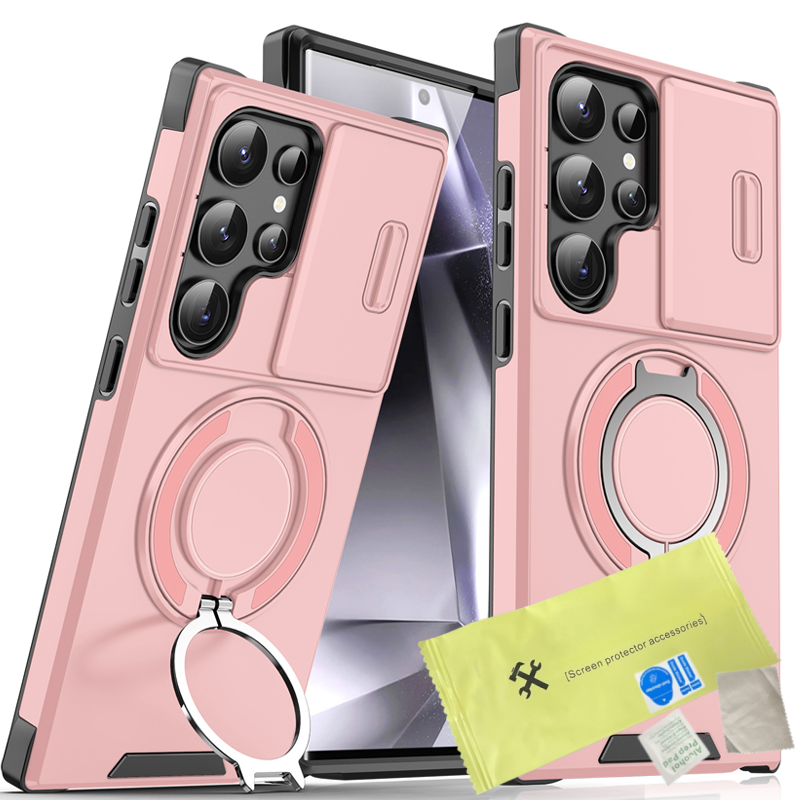 💎 50% OFF! 💎 Magnetic Stand Phone Case for Samsung – Slide Camera Cover, 360° Ring Grip & Kickstand, Full Protection 📱