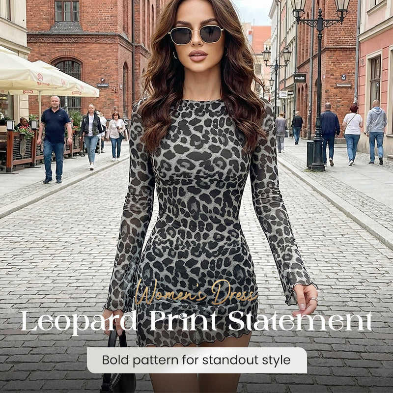 Women's Leopard Print Bodycon Mini Dress