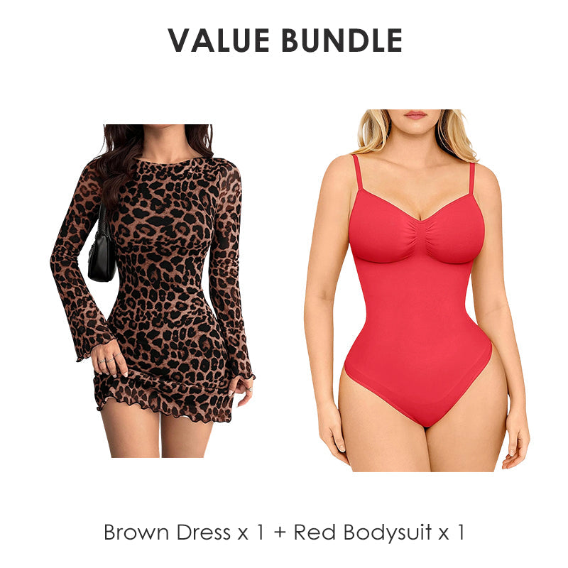 Women's Leopard Print Bodycon Mini Dress