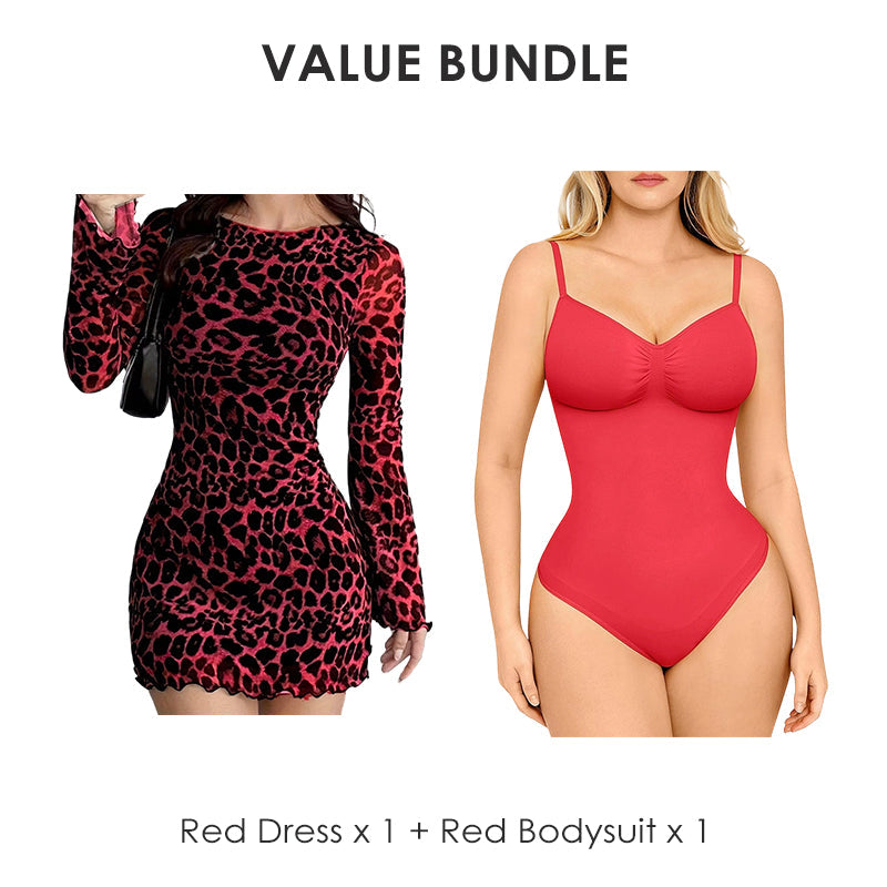 Women's Leopard Print Bodycon Mini Dress