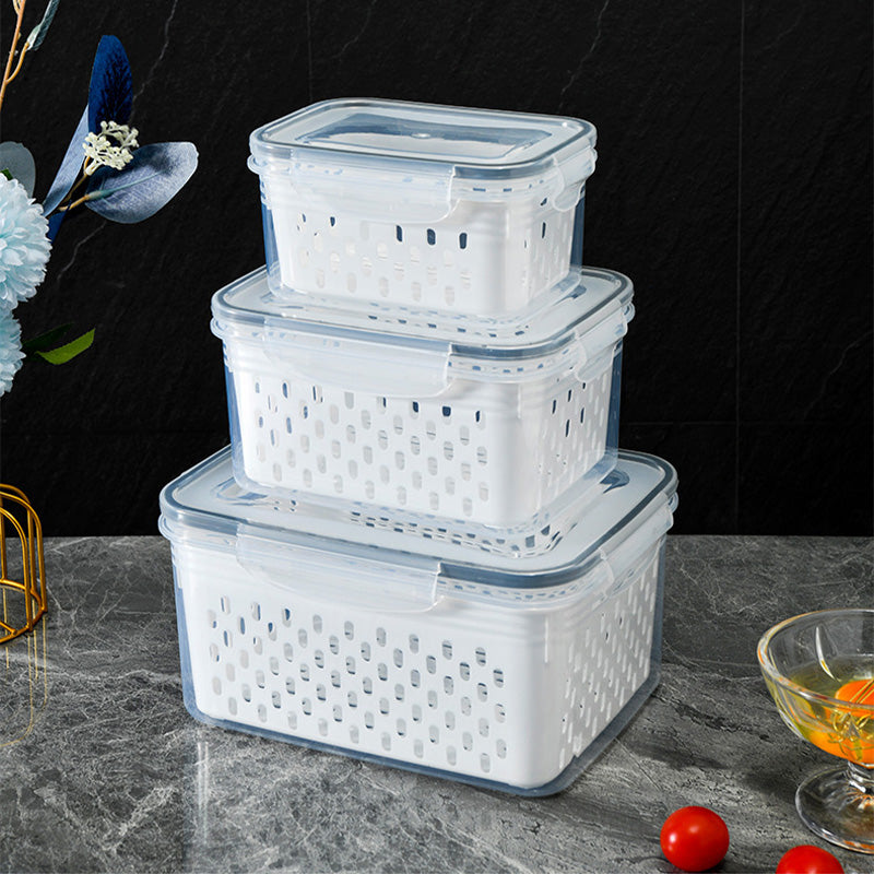🌿50% OFF NOW!🍓✨ 3-PC Fruit Container Set – Removable Colander, Leak-Proof & Stackable