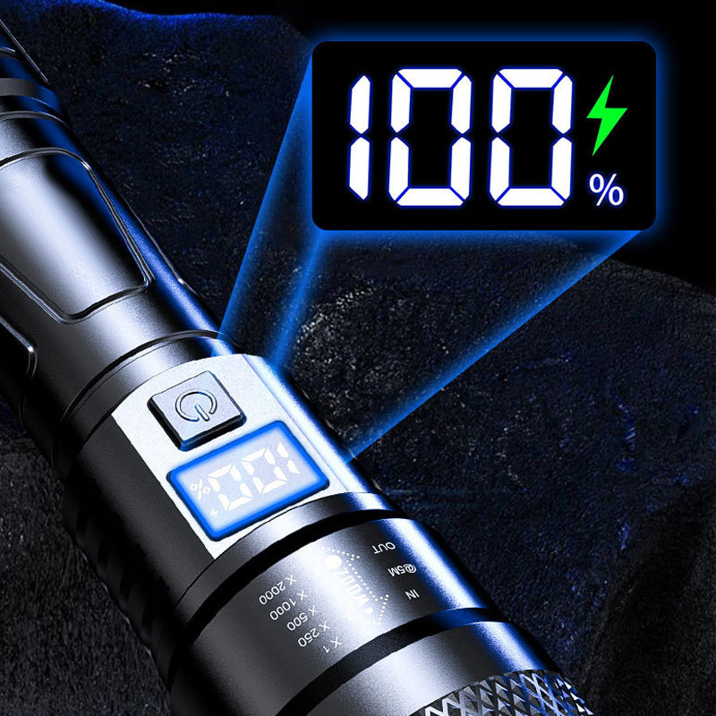 🔥Limited-time offer🔦LED Strong Light Retractable Flashlight🎁Flashlight + Type-C Cable