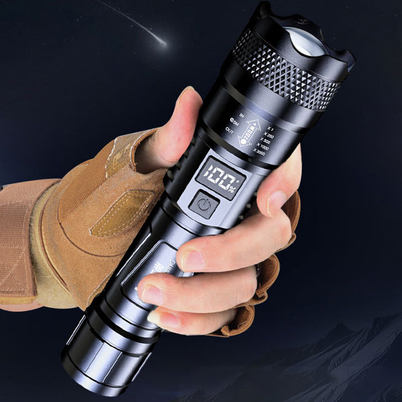🔥Limited-time offer🔦LED Strong Light Retractable Flashlight🎁Flashlight + Type-C Cable