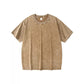 Loose Vintage Solid Color Short Sleeve Top