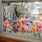 💐Colorful Floral Bouquet Window Sticker🖼️ Make Your Window Beautiful in Seconds! Cut to any size you like!