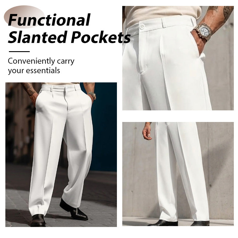 🥳2026 HOT SALE🥳💞50K+ SOLD!☀️☕50% OFF! Men's Casual Wide-Leg Pants – Breezy pleated front, easy pull-on style. Dress up or down for any summer day. A wardrobe essential. 👖🕊️