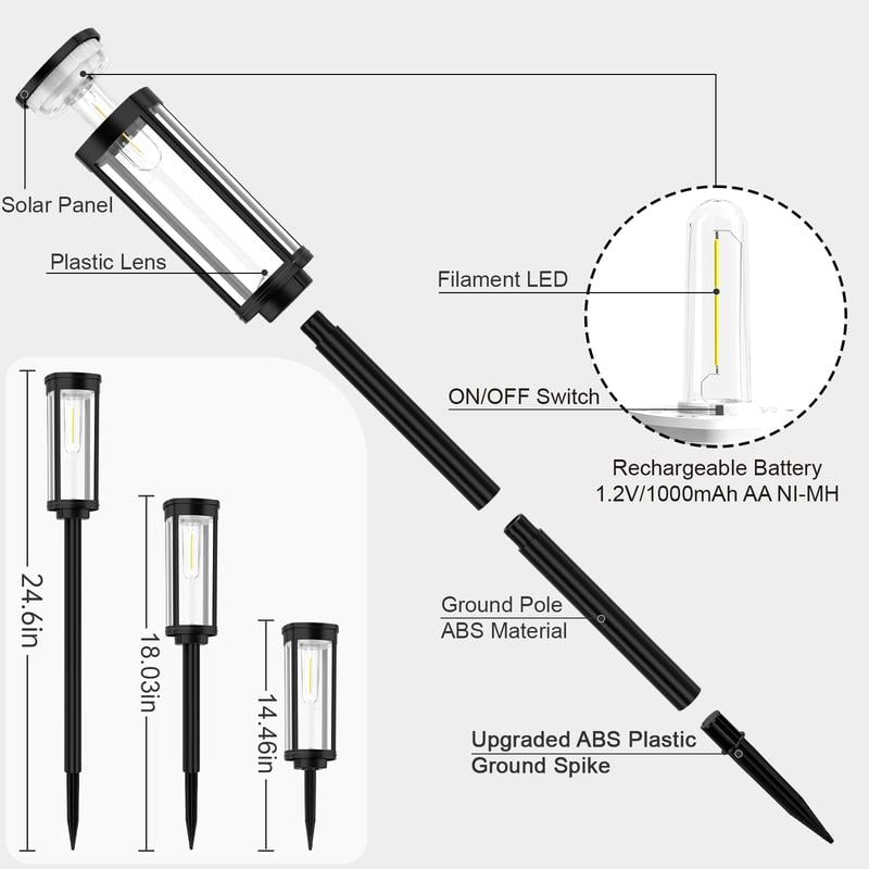 ☀️ LIMITED-TIME 50% OFF! ✨ Solar Pathway Lights Outdoor – Monocrystalline Panel, 14hr Runtime, Retro Design 🏡