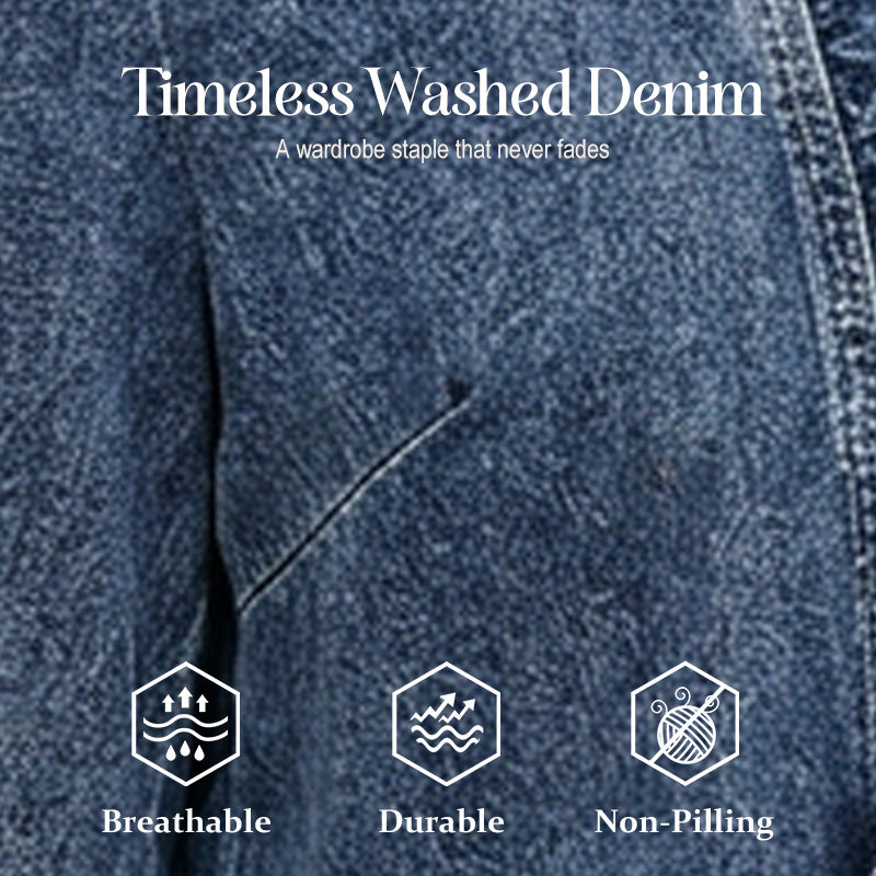 🧥 LIMITED-TIME 60% OFF! ✨ Women's Denim Jacket – Open-Front, Ruffle Trim, Lightweight, Classic Wash