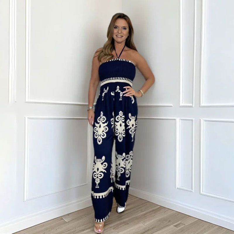 💥Summer Hot Sale 60% OFF💥Women's Sleeveless Halter Wide-leg Jumpsuit