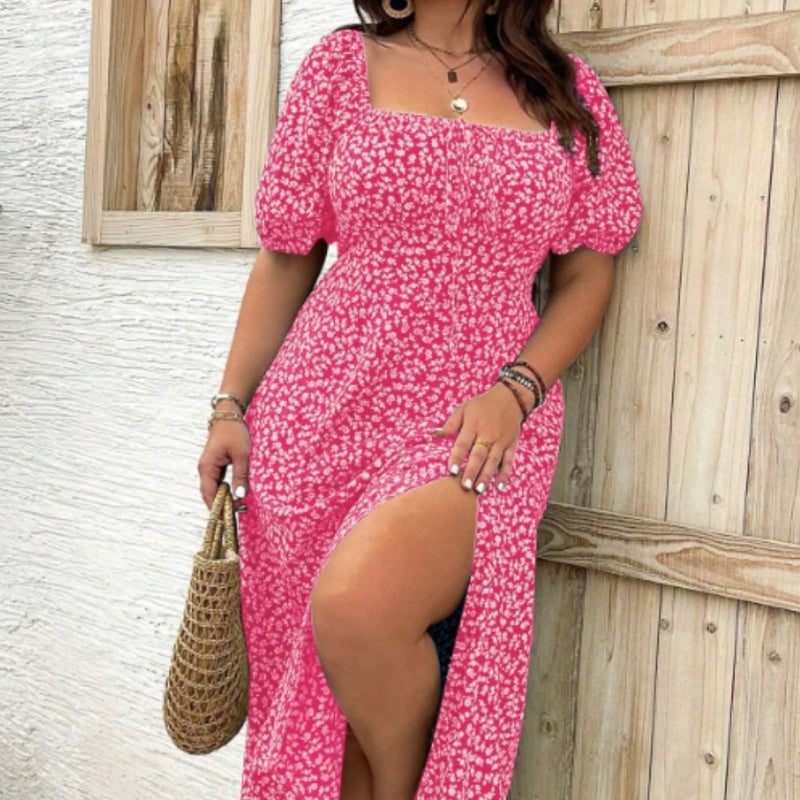 💖LAST DAY SALE 49% OFF💐Short Sleeve Split Floral Print Dress