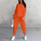 Women's Long-Sleeve Irregular Hem Sweatshirts & Pants Set