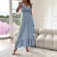 💃LAST DAY SALE 50% OFF!!⏰V-Neck Ruffled Waist-Defining Maxi Dress